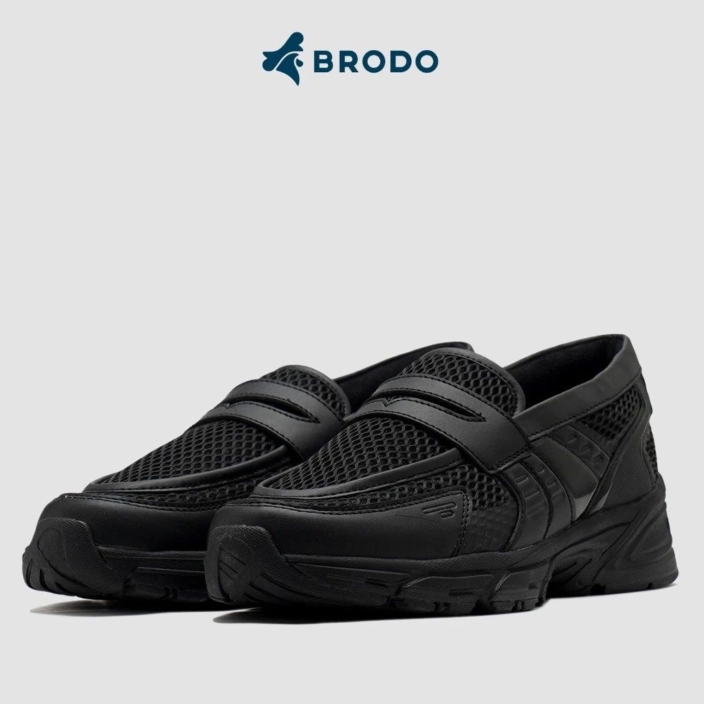 [100% ORIGINAL] BRODO - Sneakers Ace Neptune Loafers Full Black Size 45 & 43 HARGA RETAIL739000