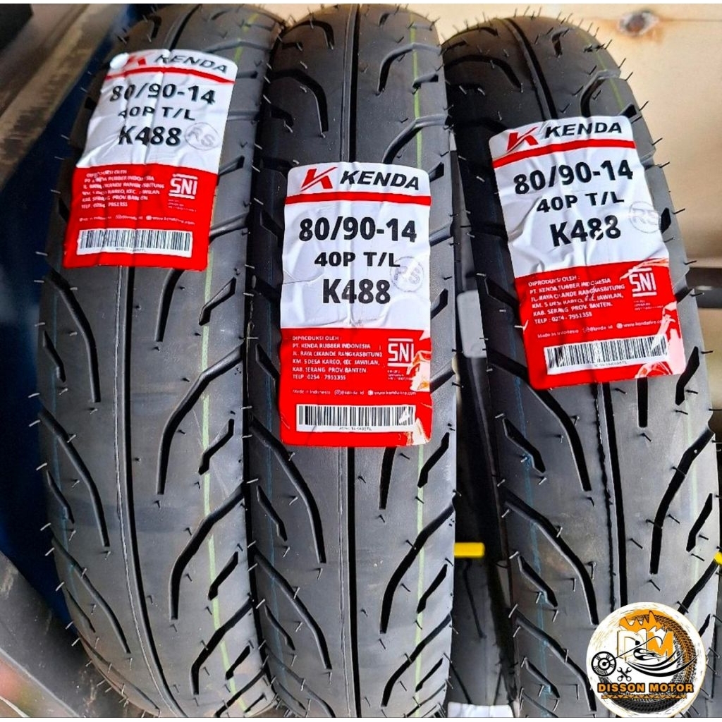 Kenda K488 70/90-14 / 80/80-14 / 80/90-14 / 90/90-14 / 100/70-14 Tubeless Bonus Pentil Ban Kenda K48
