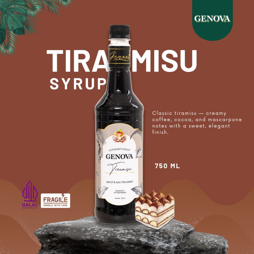 Genova syrup tiramisu 750ml - Sirup Genova rasa Tiramisu - Premium syrup