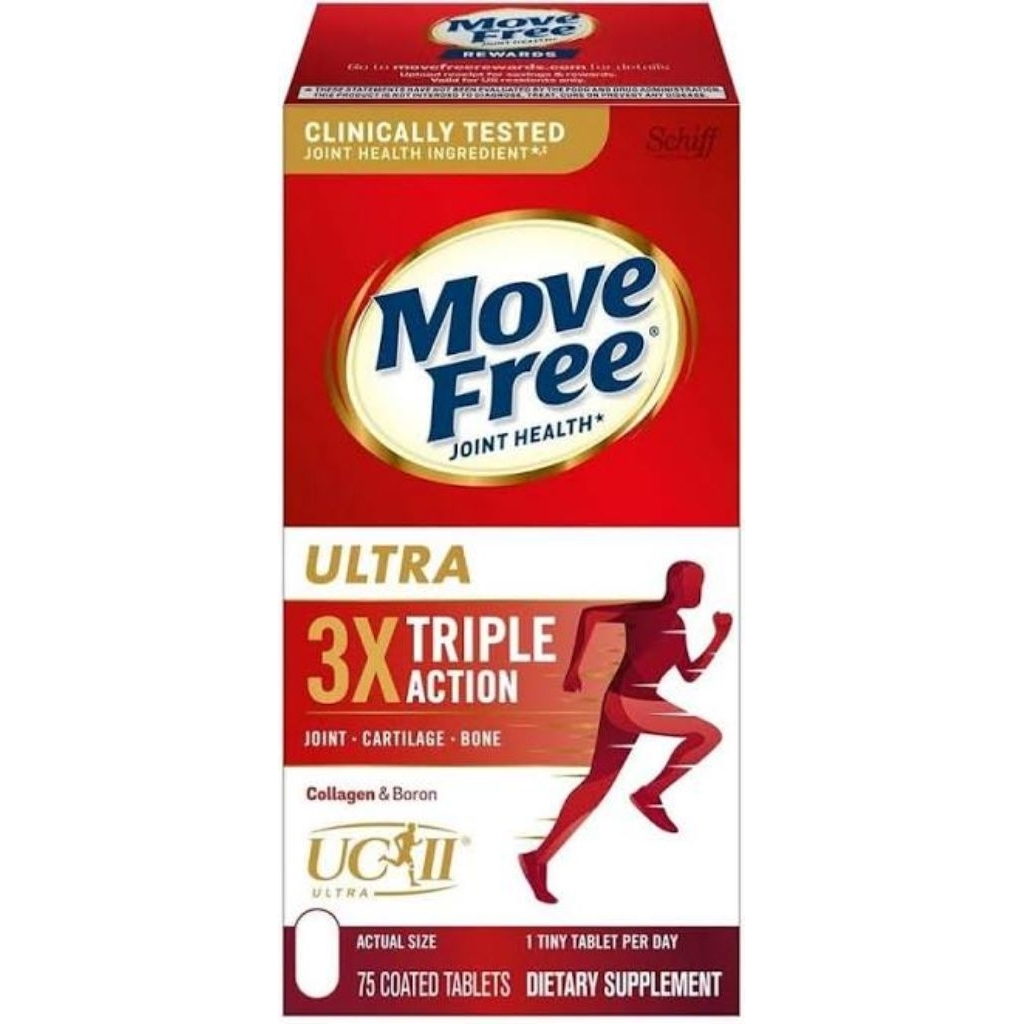 Schiff Move Free Ultra Joint Health Triple Action 75 ct Supplemen Tulang 100% USA
