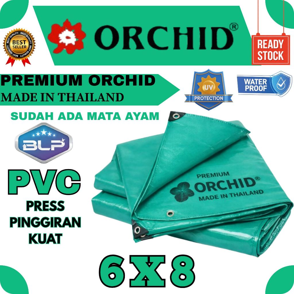 Terpal Orchid Premium PVC Semi Karet Ukuran 6x8 meter Made In Thailand Tahan Panas Dan Air