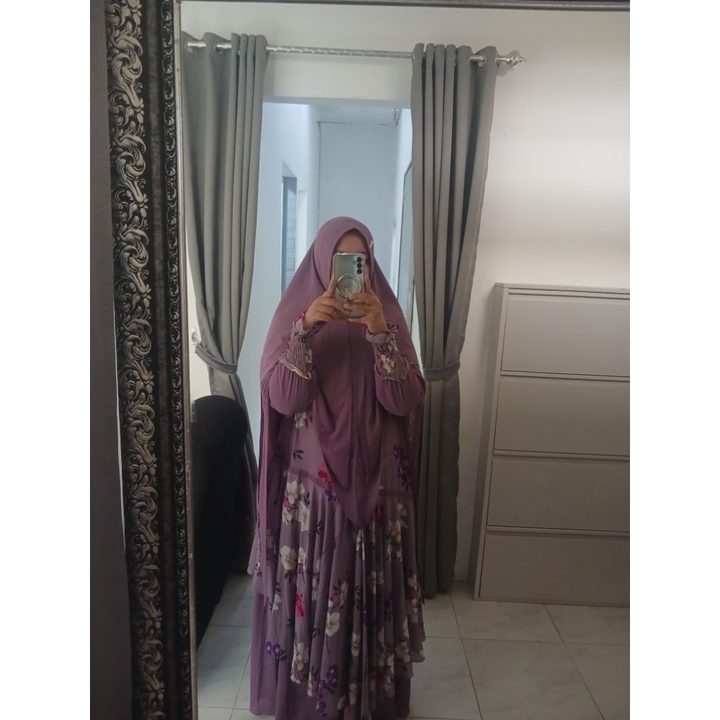 Preloved gamis set khimar Kanaya syari. Qisyara by Kanaya Syari Preloved