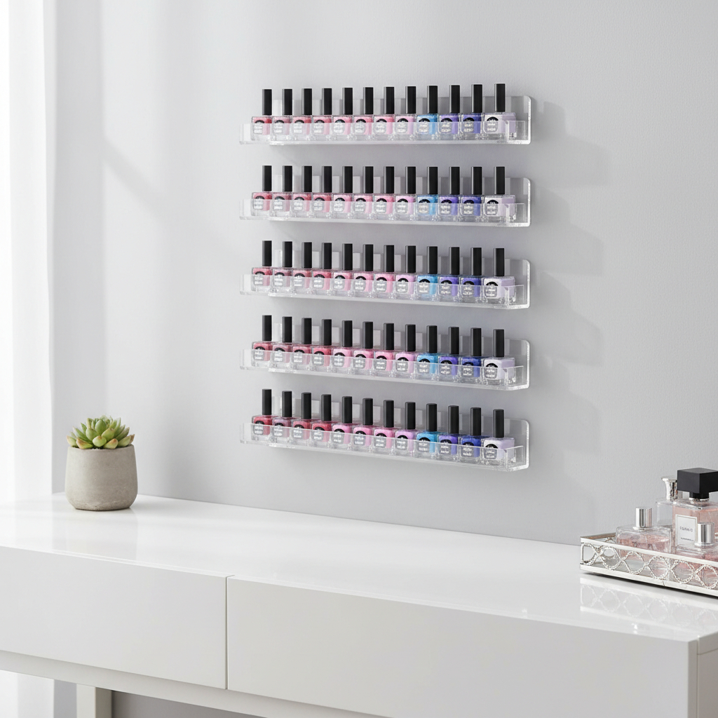 Akrilik Organizer Kosmetik Botol Kutek Serbaguna - Rak Gantung Acrylic Dinding makeup / make up mult