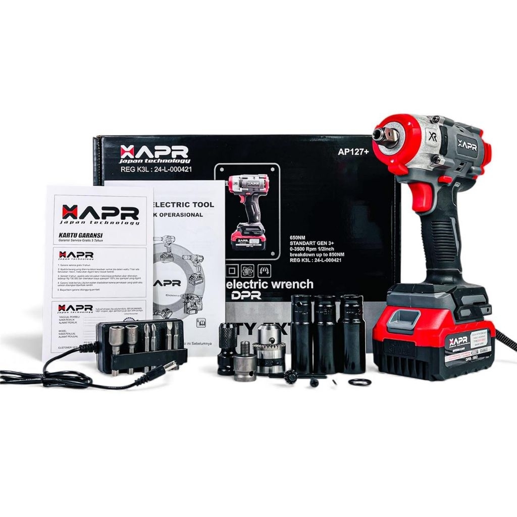 NEW Impact wrench 450Nm APR AP127+ garansi resmi 5thn mesin pembuka baut roda mobil motor CVT