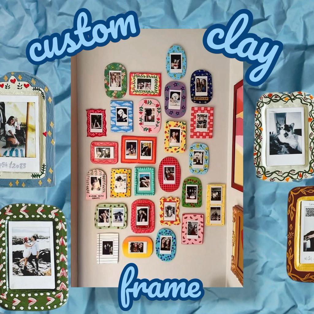 custom clay frame // figura clay uk besar bebas , free packing peti // tanah liat figura aesthetic c