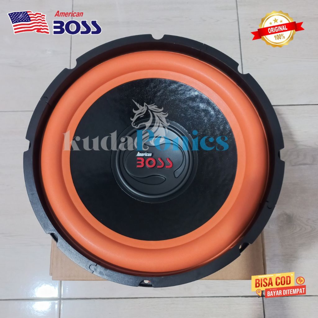 Speaker Subwoofer Mobil 12 inch American Boss 12 BSW 38 Oren Sub Double Coil Original