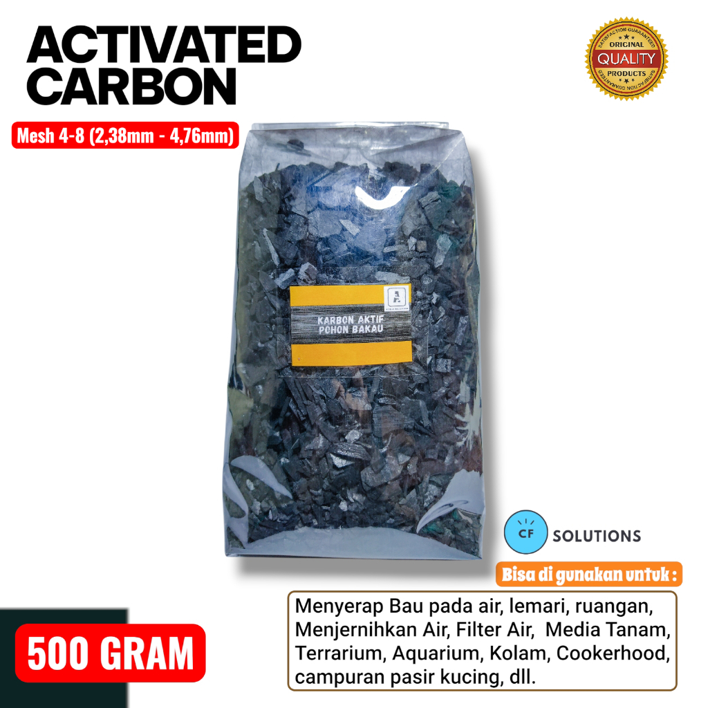 Karbon Aktif Pohon Bakau 500 Gram Carbon Active Media Filter Air Penyaring Air