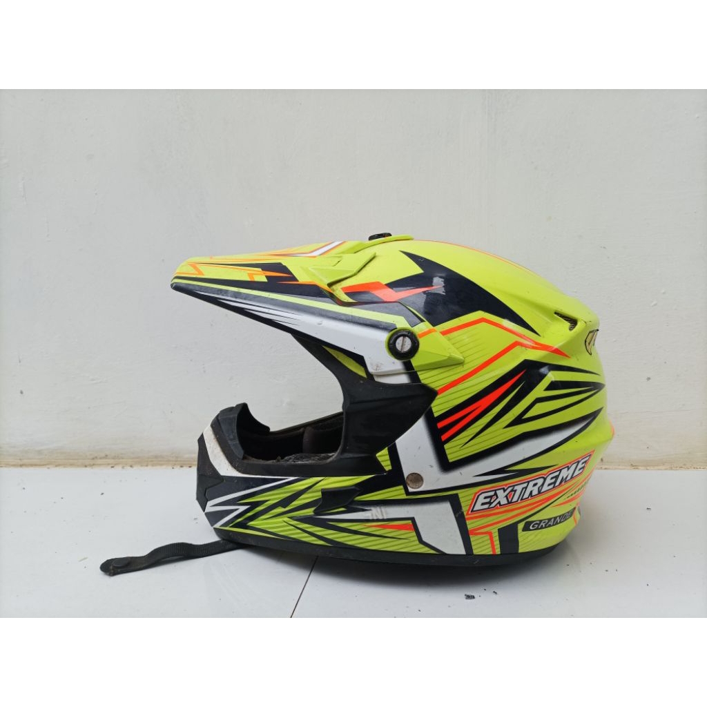 Helmet Helm yamaha helmet YFN3 Extreme fluo Green Original asli helm cross helm WR