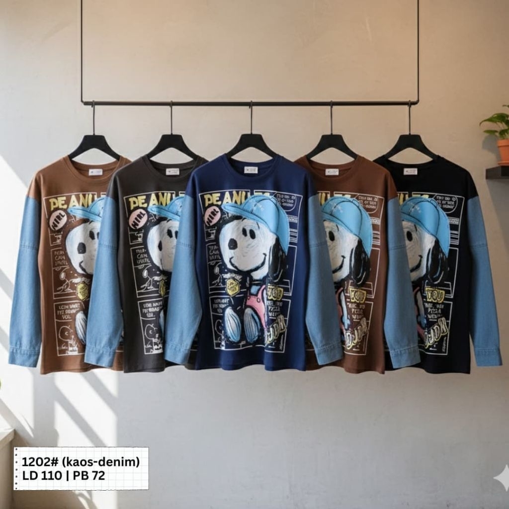 bkk kaos wanita kombi jeans snoopy