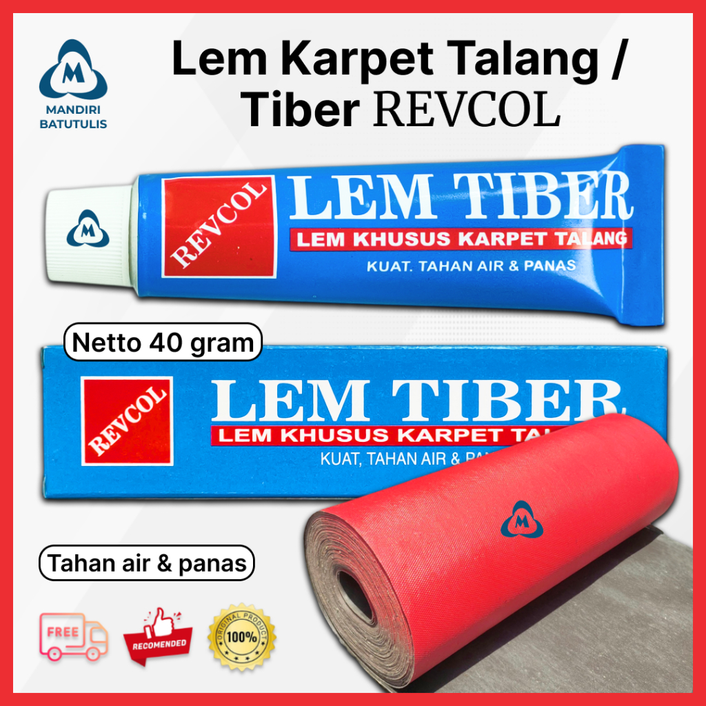 Lem Tiber REVCOL 40 Gram - Lem Khusus Karpet Talang Bonet Genteng Atap Bocor Kuat Tahan Air dan Pana