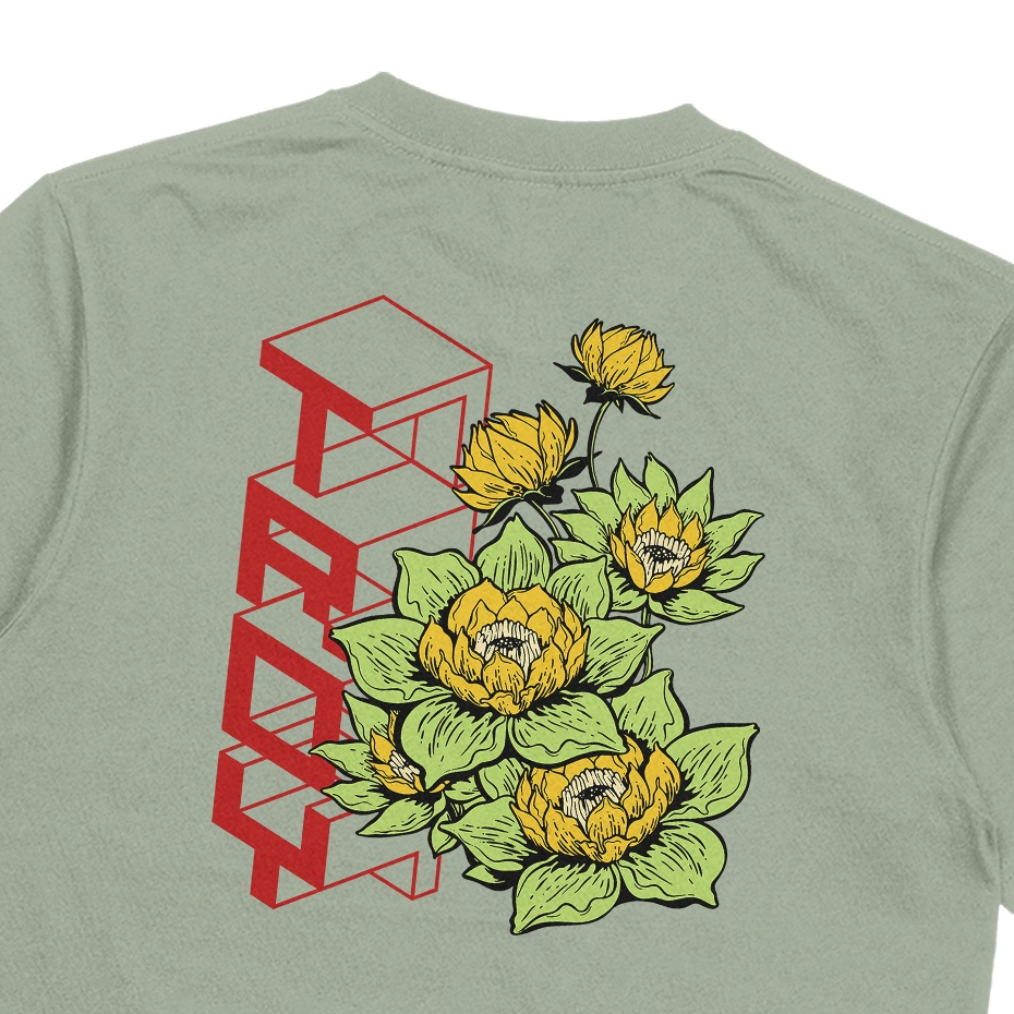 Troy Company Tshirt Sage Green Flouer - Kaos Lengan Pendek Kaos Hijau Sage MTD 3519