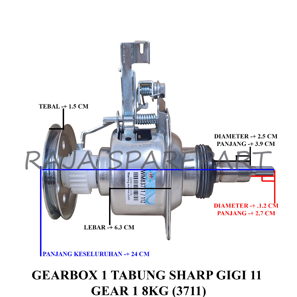 GEARBOX MESIN CUCI / GIRBOX / GEARBOX 1 TABUNG SHARP GIGI 11 G1 8KG (3711) (G1TS8)