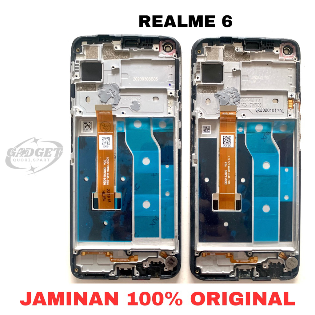 FRAME PAPAN LCD REALME 6 PLUS TOMBOL VOLUME ORIGINAL ASLI COPOTAN