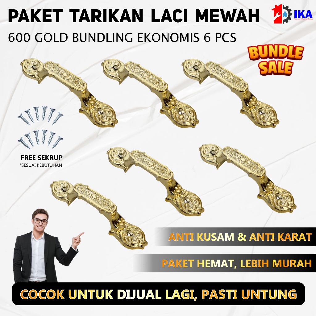 ( 6 pcs ) Tarikan Laci Polos Handle Pintu Lemari Tarikan Pintu / Handle Tarikan Laci Lemari Pintu GO