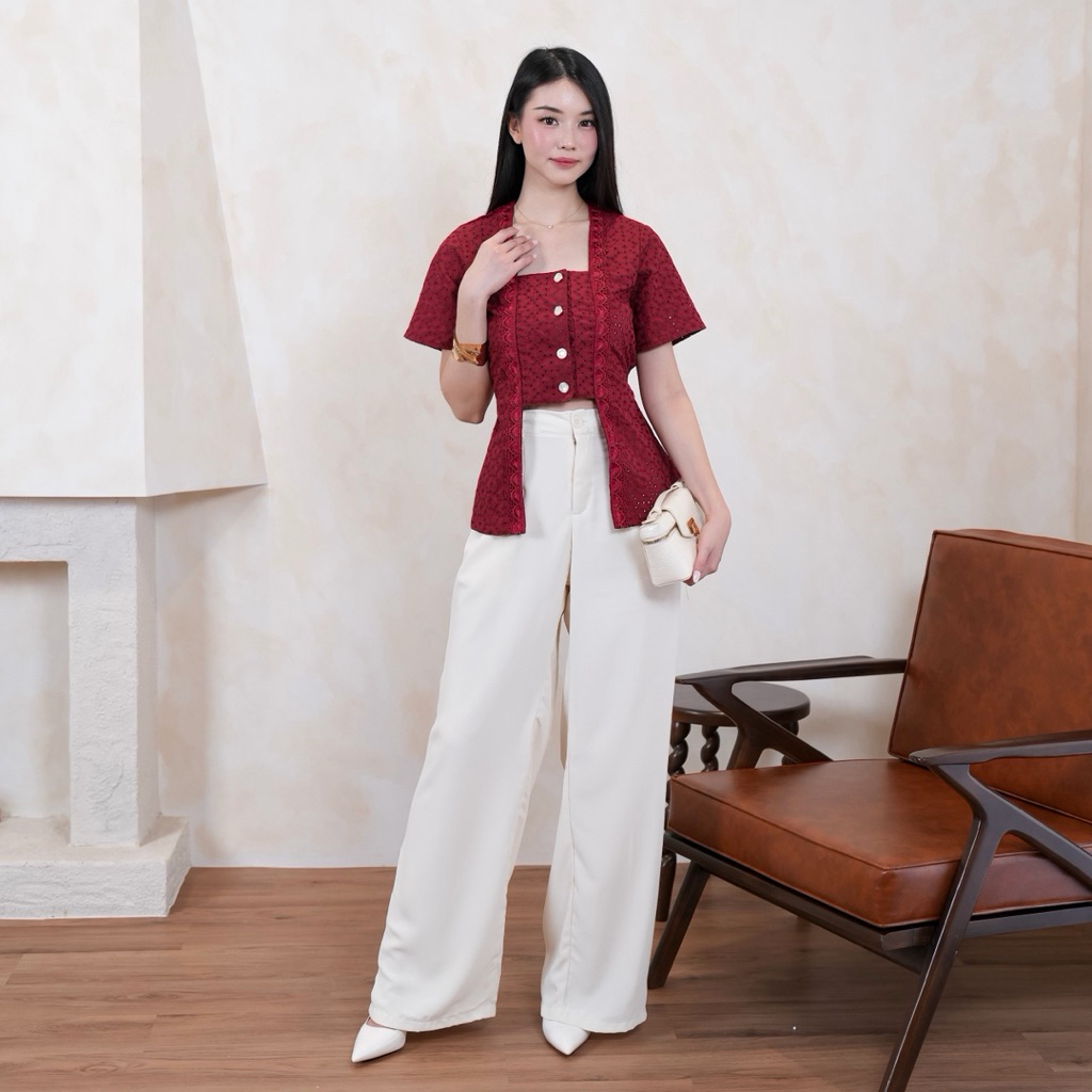 Kebaya kutu baru gina katun bolong