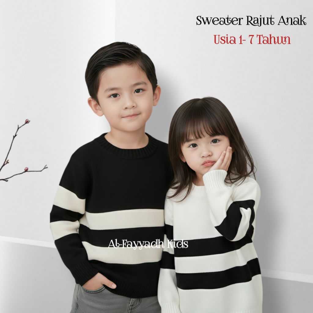 Baju Atasan Sweater Blouse Rajut Anak Unisex Laki Laki Perempuan Usia 1-7 Tahun Bahan Premium Nyaman