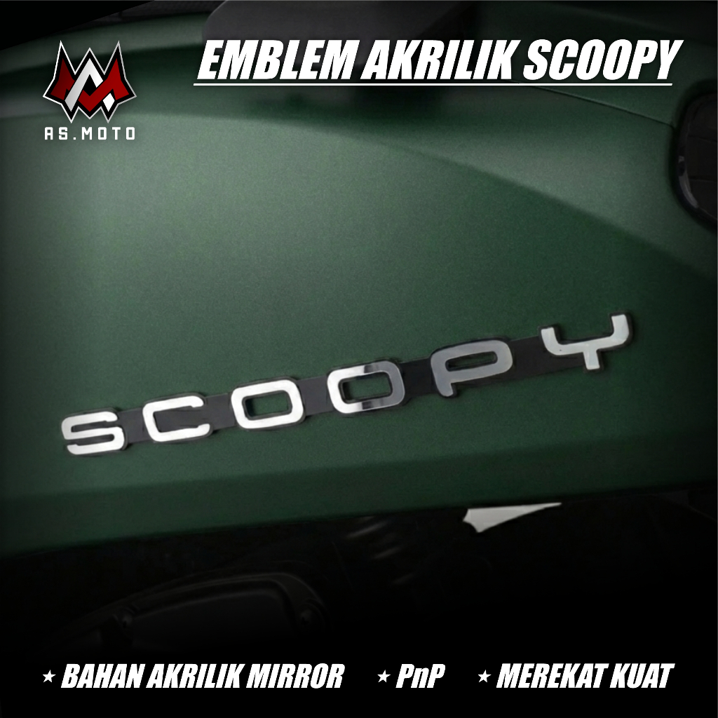 2PCS Emblem Scoopy Timbul Logo SCOOPY timbul 3D Honda Scoopy Mirror