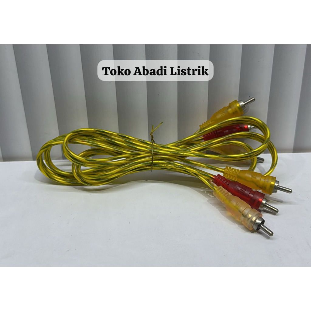 Kabel RCA 3x3 Kabel AUX Audio Kuning / Kabel Colokan STB ke TV