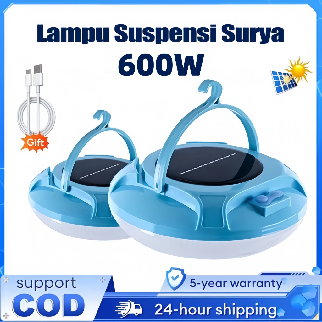 Lampu Darurat Gantung Tenaga Surya untuk Rumah, Multifungsi untuk Rumah dan Camping, dilengkapi Pane