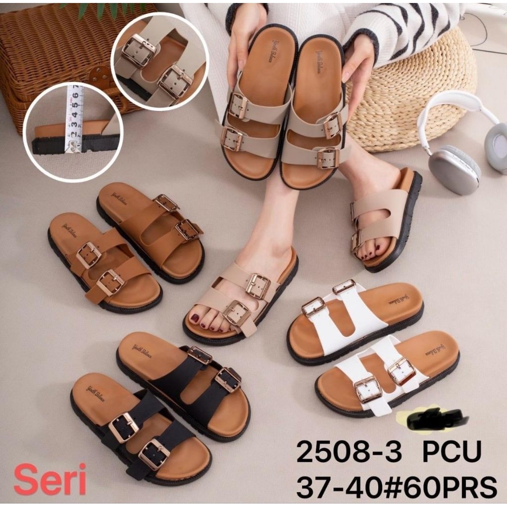SANDAL WANITA SLOP GESPER KARET JELLY YOUTH BALANCE