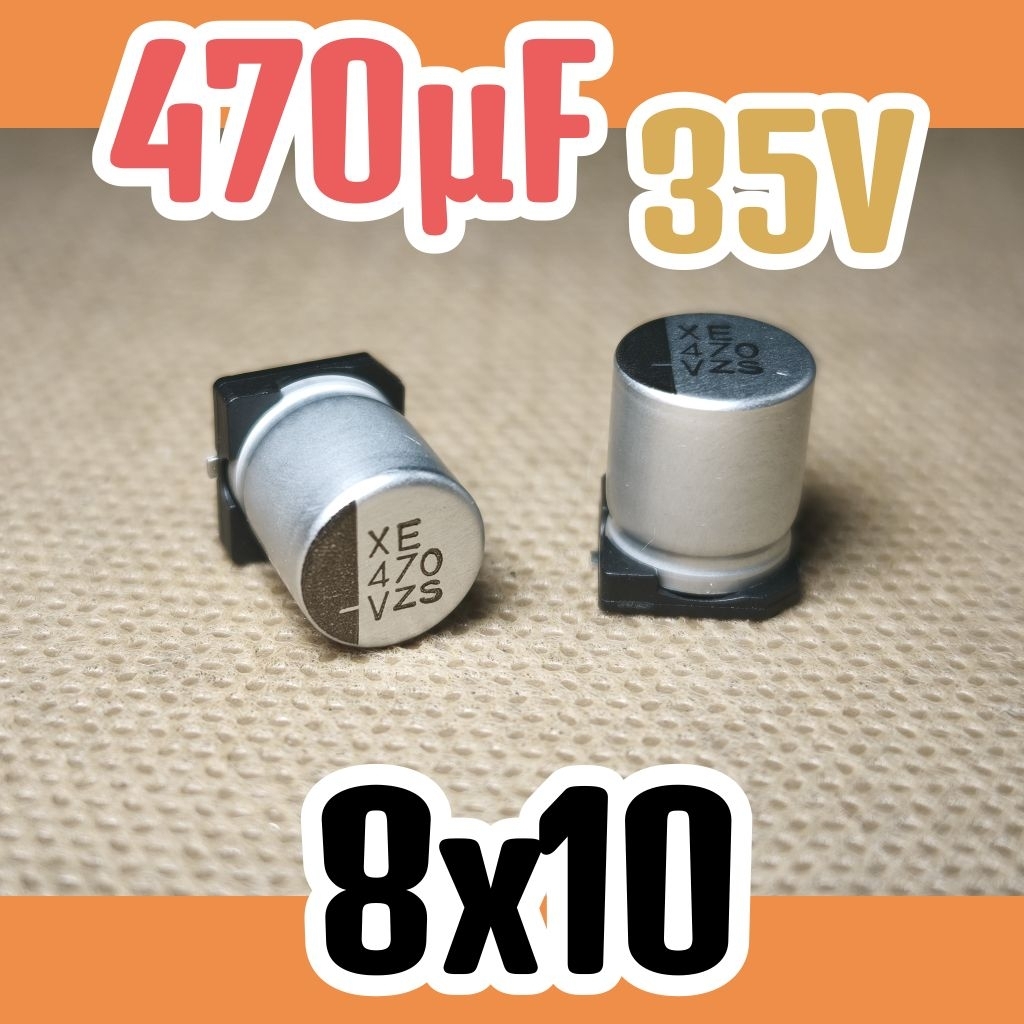 Solid kapasitor capasitor elko elco SMD 35v 470uf 35v 470 uf 35 v 35volt VZS 8x10 ORIGINAL