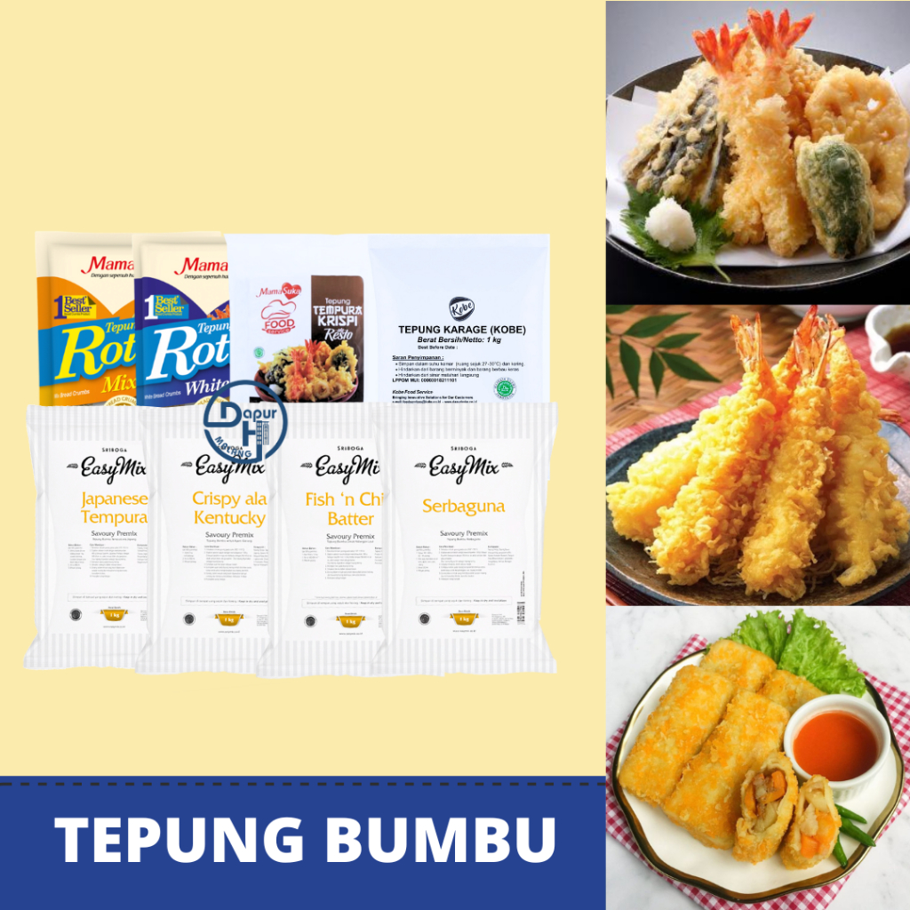 TEPUNG BUMBU Siap Pakai 1 Kg Halal / Easy Mix Mamasuka Kobe / Tempura Karage Panko Roti Kentucky Ser