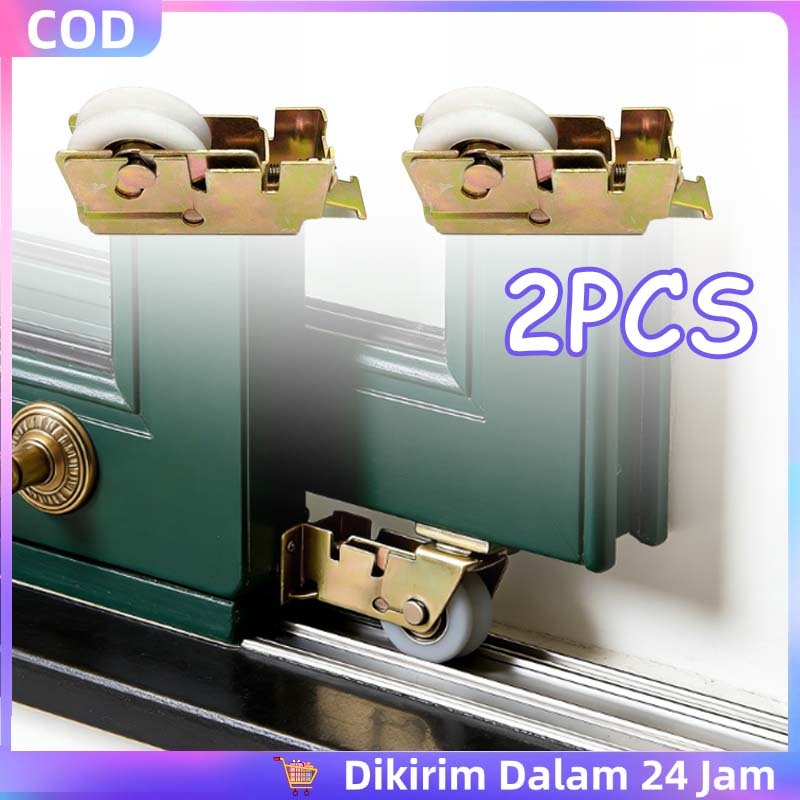 2pcs Roda Jendela Sliding Aluminium Roda Rel Pintu Geser Sliding Roda Pintu Sliding Geser Aluminium