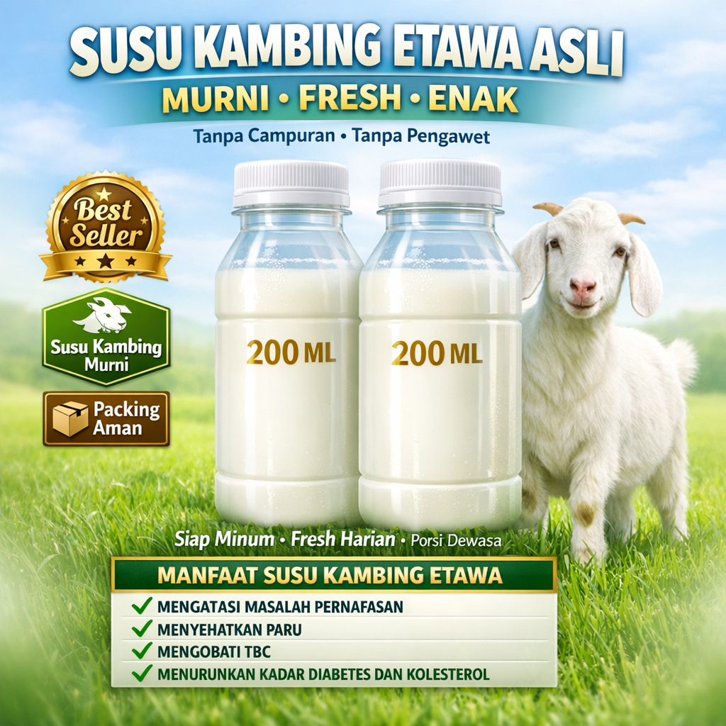 Susu Segar Kambing Murni Tanpa Campuran Gula Dan Pengawet