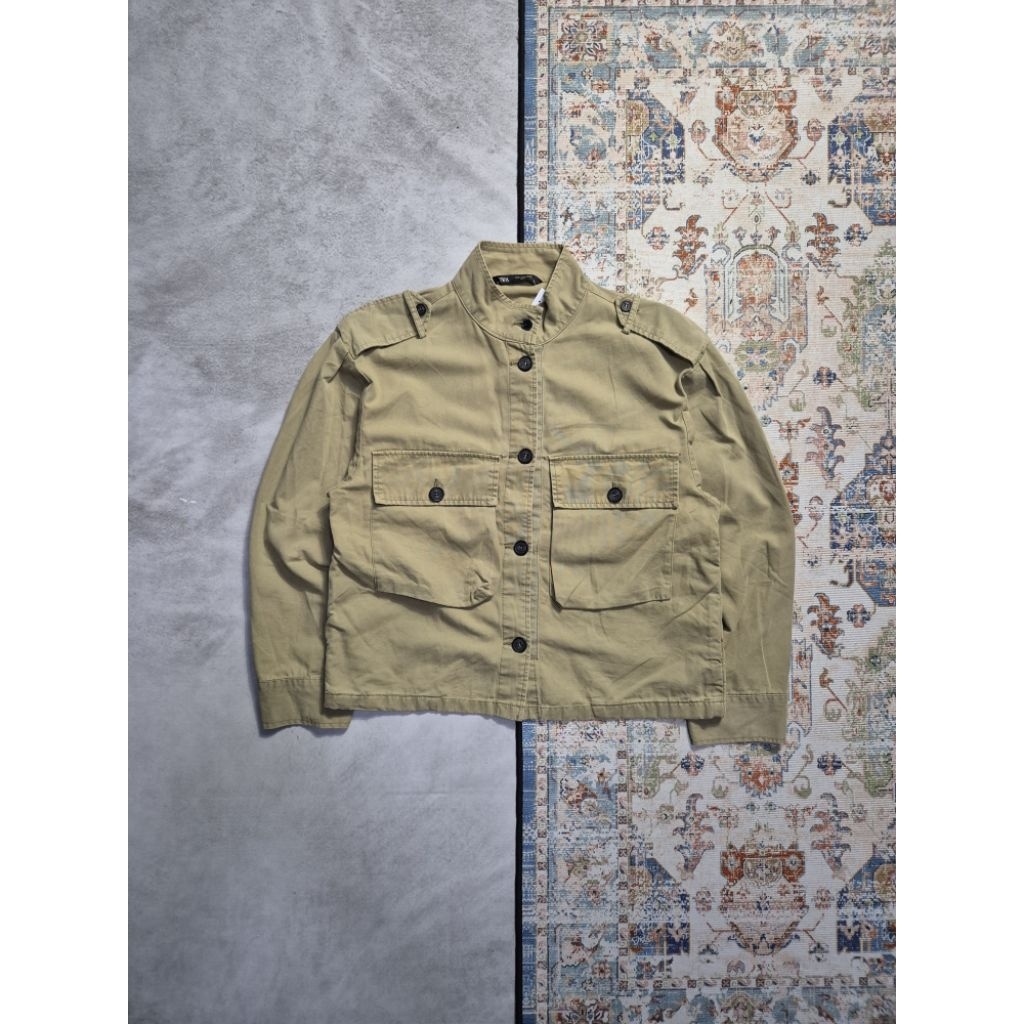 zara canvas jacket boxy fits