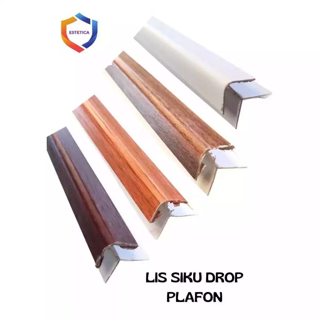 Lis Siku Plafon PVC Aneka Motif Warna Harga Per Batang