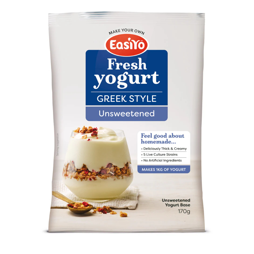 Easiyo Greek Style Natural Yogurt Unsweetened 170g – Greek Yogurt Plain Tanpa Gula High Protein Coco