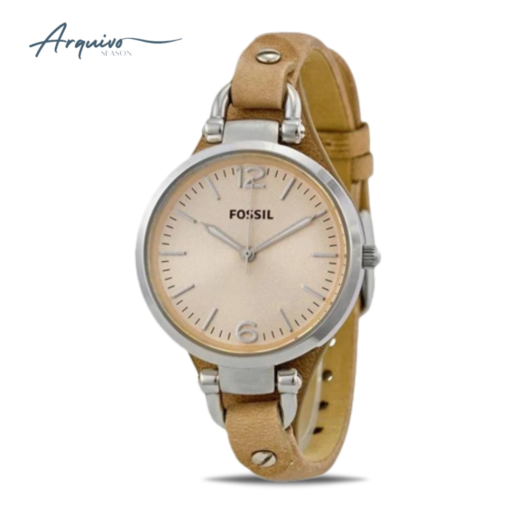 Jam Tangan Fossil Wanita Georgia Bone Leather Casual Original ES2830