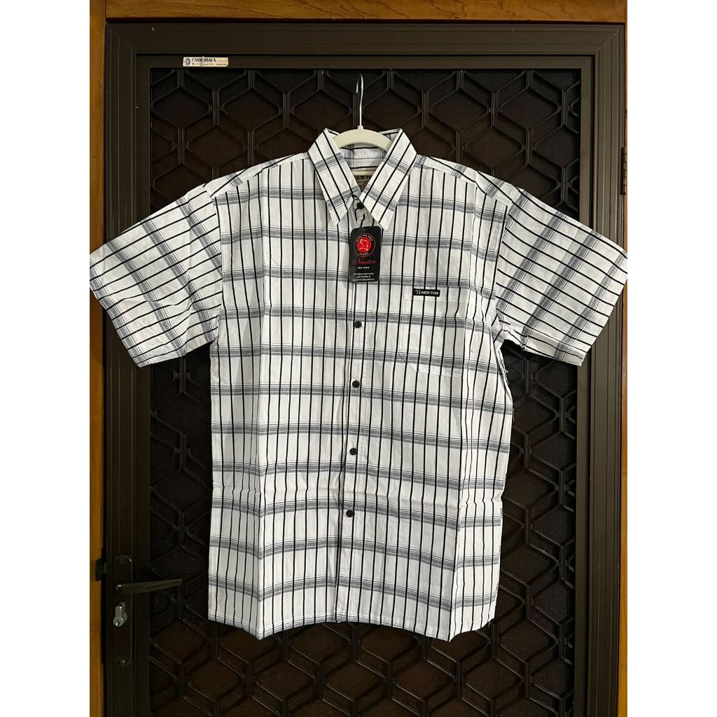 baju kemeja lengan pendek pria dewasa bahan flenel flanel tebal bagus