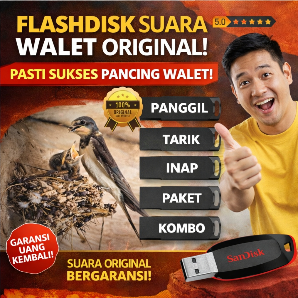 Rekaman Flashdisk Suara Asli Walet Terlaris – Panggil  Inap Tarik – Tinggal Colok Langsung Bunyi Ori