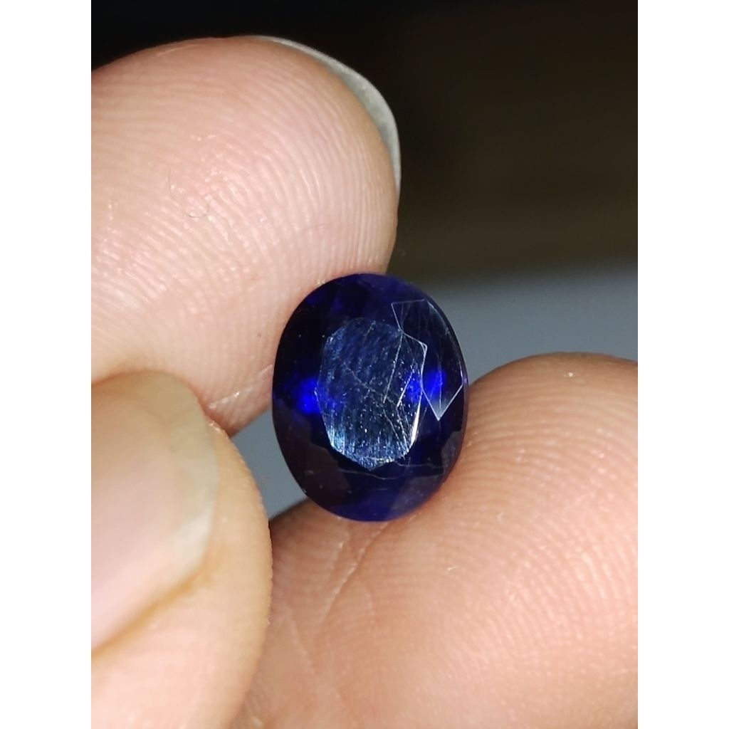 Natural Iolite Memo 9 x 7 x 5.9 mm 2.1 Ct Blue Sapphire Air Super NTD Oval Cutting YGL 1871