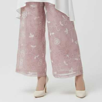 Eprise Yasmine Uragiri Embroidery Celana Panjang - AP1453 PINK | Celana Wanita Muslim | Celana Lebar