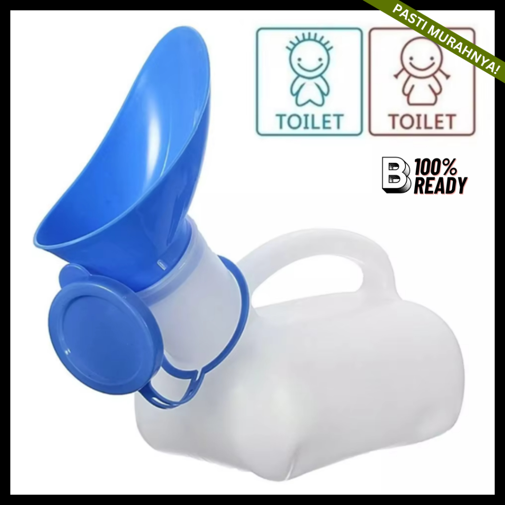 Pispot Kencing Portable / Pispot Urinal Pria dan Wanita / Urinal Plastik + Tutup