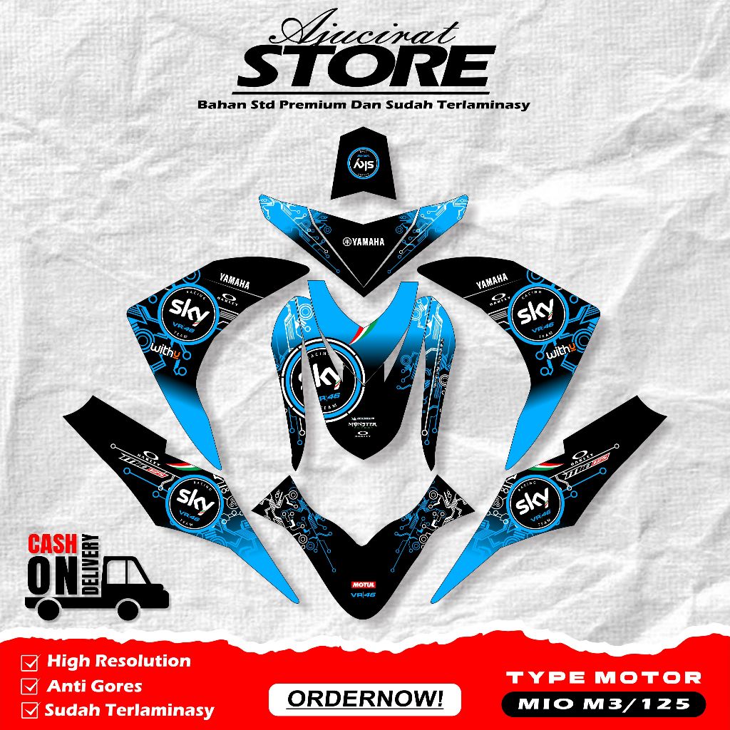 Decal Mio M3 125 Full Body Stiker Mio M3 125 Full Body Striping Mio M3