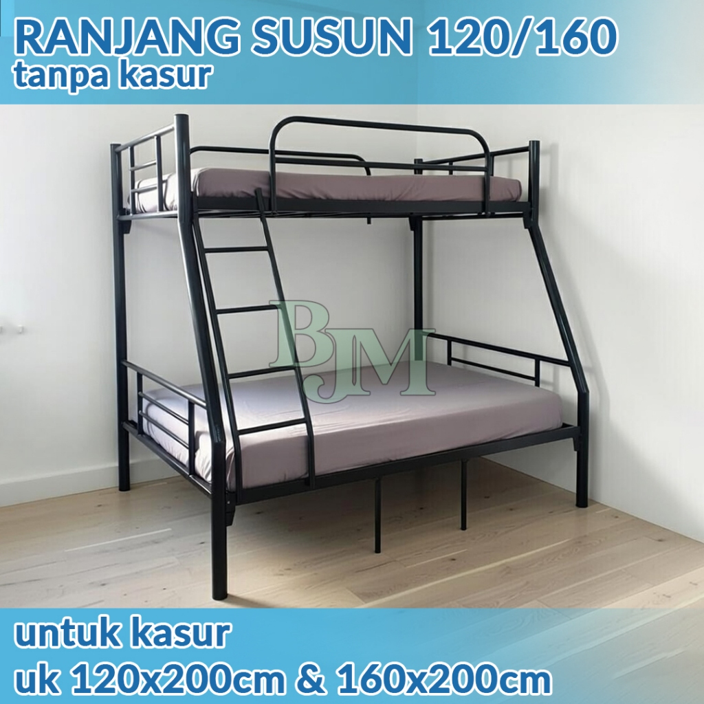 Ranjang Susun / Ranjang Tingkat / Ranjang Besi uk 160/120