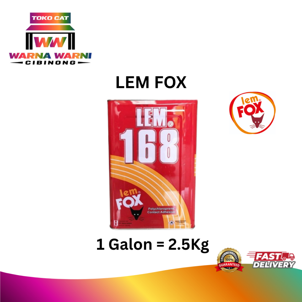 Lem Fox 168 galon 2.5 kg / Lem Fox kuning / Lem kuning