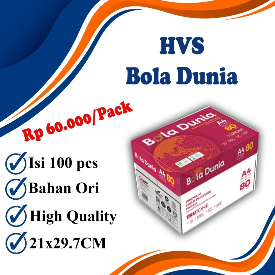 HVS Bola Dunia F4 80g Folio (1 rim)