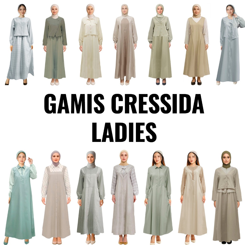 CRESSIDA LADIES GAMIS WANITA LONG DRESS MAXI DRESS BAJU MUSLIM WANITA LEBARAN MODEL TERBARU