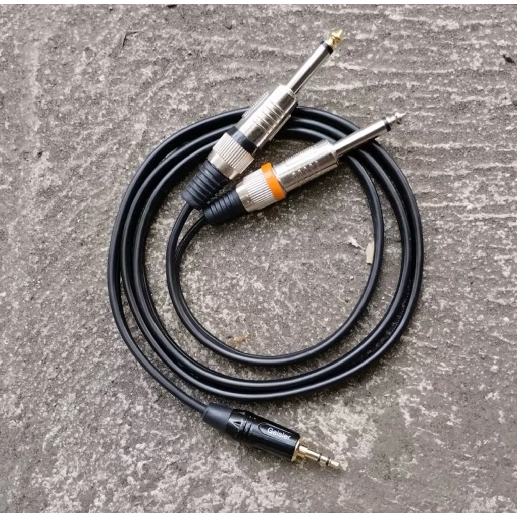 Jack Mini Stereo 3,5 mm to Jack Akai Stereo Audio 1 Meter Kabel Jack Hp Ke Mixer