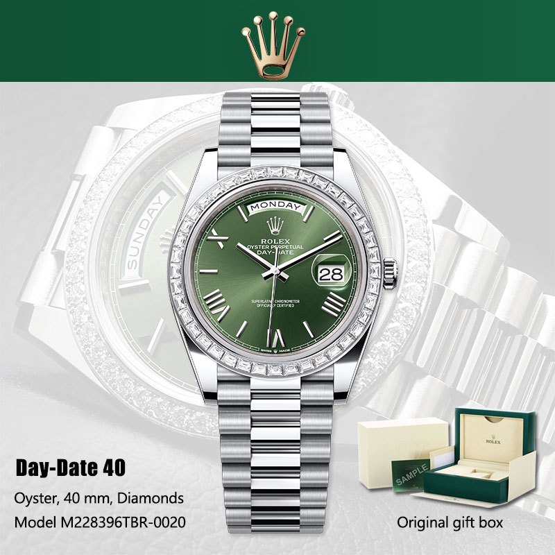 [Rolex watch] 100% original Jam tangan rolex pria Day-Date Series M228396TBR-0020 40mm Baru Diamond 