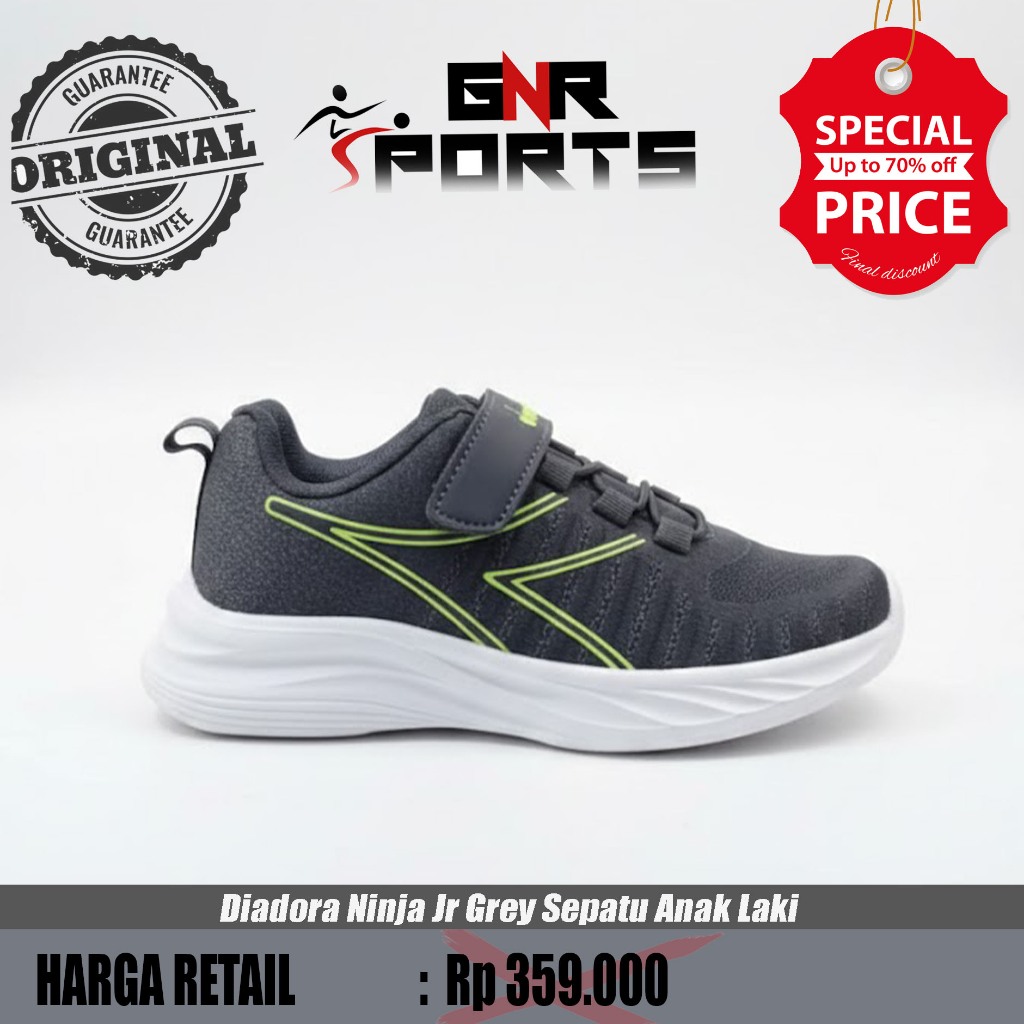 Sepatu Anak Diadora Ninja Jr Grey Laki Original 100%