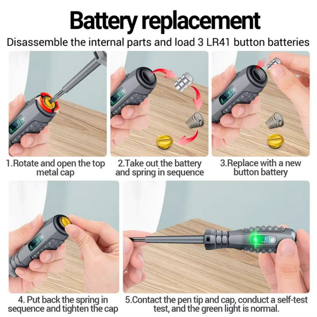 Obeng Tes Pen Bolak Balik 2 LED Indikator Tester Multifungsi