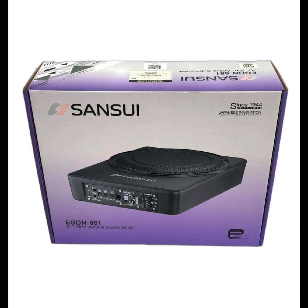 Sansui EGON-681 subkolong 10 Inch 800W Peak Power +18db Bass Boost EGON681 Subwoofer kolong Aktif Au