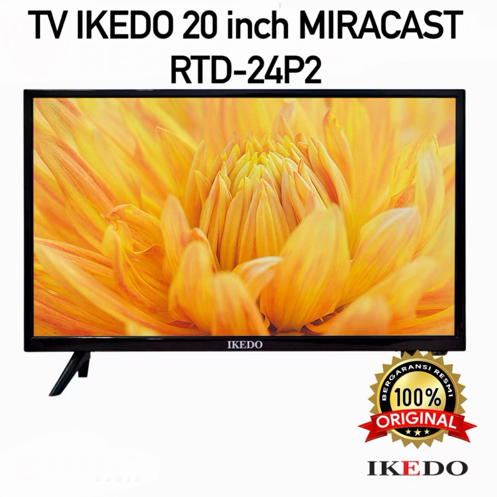 TV Digital LED IKEDO 24 inch bisa miracast. DVB-T2. RTD-24P2