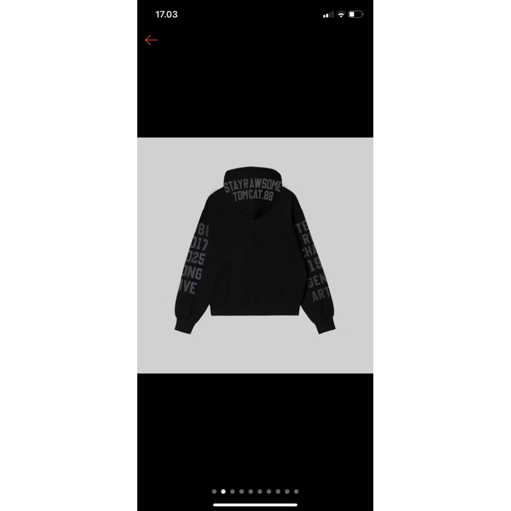 RAWTYPE RIOT HOODIE BLACK