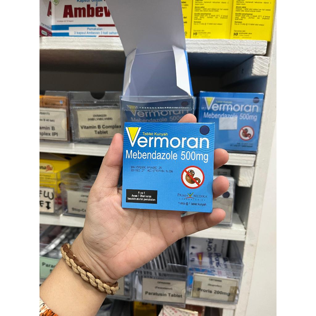 Vermoran 500mg Obat Cacing Tablet Kunyah Isi 1 Tablet